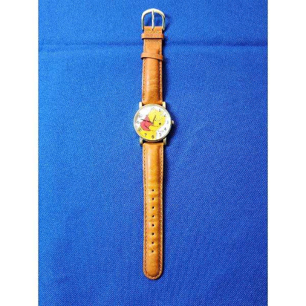 Vintage Timex Disney Winnie the Pooh Gold-Tone Leather Band Watch 