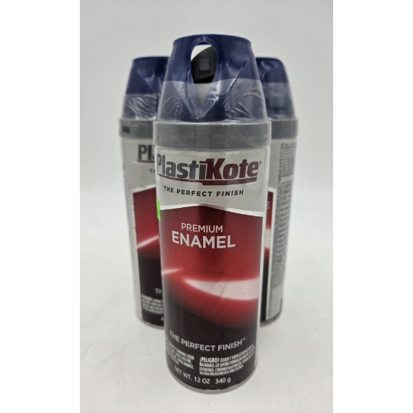 Three 11oz Cans Of PlastiKote Royal Blue Enamel