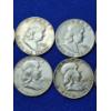 Image 3 : x10 Assorted Years 90% Silver Franklin Half Dollars FV: $5.00