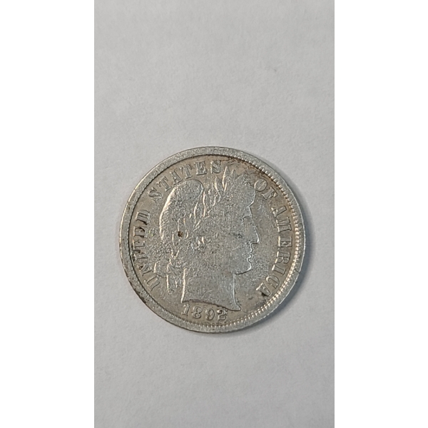 United States 1892 Barber 90% Silver Dime