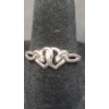 Image 1 : 10K White Gold Interlocking Double Heart Infinity Band Ring With Diamonds - Size: 7.5 - Weight: 1.6g