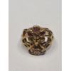 Image 5 : 14K Yellow Gold Art Nouveau Goddess Ring With Rubies & Diamond - Size 6 - Weight: 4.7g
