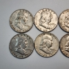 Image 2 : 10 Assorted Years United States 90% Silver Franklin Half Dollars - FV: $5.00