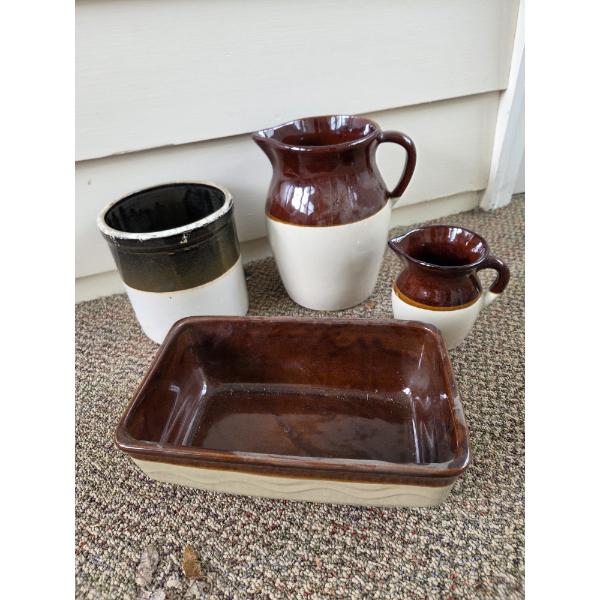 PICKUP IN CANTON - Excellent Crock/Stoneware Four Piece Collection  