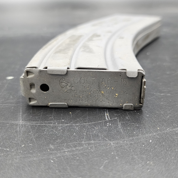 Vintage Colt AR-15 5.56mm Aluminum Magazine w/ Green Follower