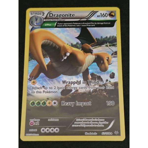 Dragonite Stage 2 52/108 Rare Vintage Pokemon Trading Card