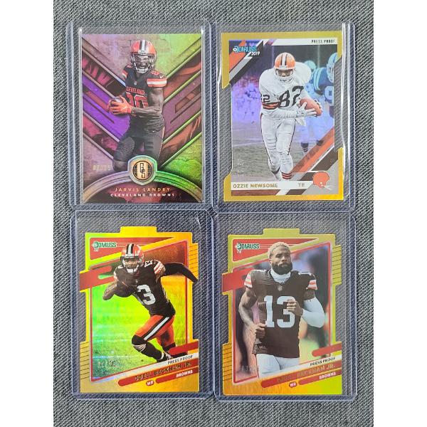 Four Assorted Cleveland Browns NUMBERED /25 Trading Cards - Each is 1 Of Only 25 Made! 