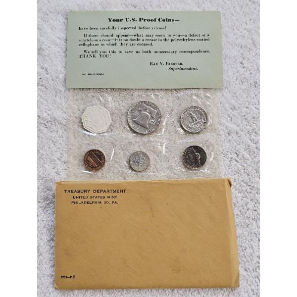 1959 United States Mint Proof Set in its Original Packaging - AFV $.91