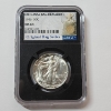 Image 1 : NGC MS63 U.S. 1946 90% Silver Walking Liberty Half Dollar w/ Original Bag Fragment 