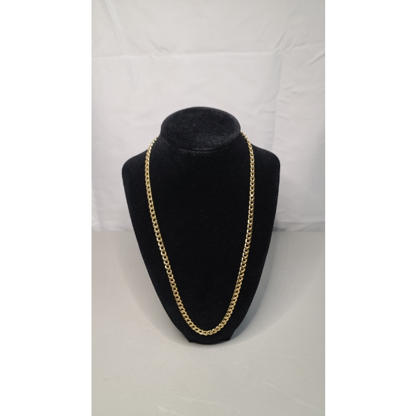 10K Yellow Gold 22" Link Necklace -Weight: 13.7g