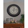 Image 1 : Large 24" Working Wood Framed Wall Clock As Shown