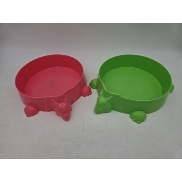 Brand New Set Of Pink & Green 9'' Round & 2.1'' Deep Fun Dino Bowls