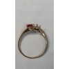 Image 5 : Women's 10K Gold Heart-Shaped Ruby With Open 3-Prong Setting & Accent Diamond - Size 8 - Weight: 1.6