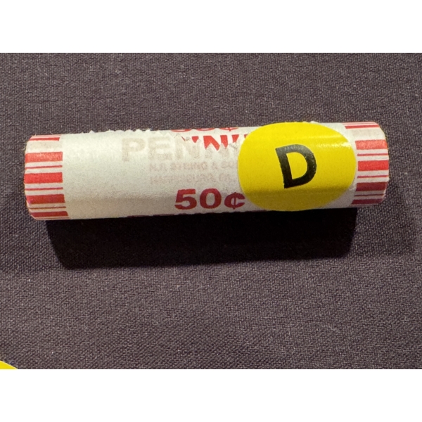 Super Rare 2025-D Federal Reserve Roll of 2025 Lincoln Pennies - 50 Cents - Mint - The Last Penny