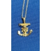 Image 3 : 14K Gold Mariner’s Crucifix Pendant On 14K Gold 27" Dainty Twisted Rope Necklace - Weight: 2.4g