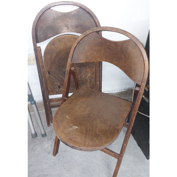 Two (2) Vintage Wooden Folding Chairs