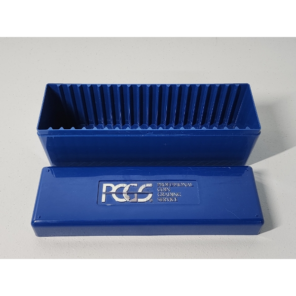 PCGS Blue Plastic Coin Slab Storage Container, Holds 20 Slabs