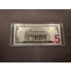 Image 2 : Incredible $5.00 Lincoln .99999 Silver Foil Note In Protective Holder - Mint Condition