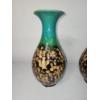 Image 2 : 2 Danish Style Drip Glaze Porcelain Vases - 16in Tall