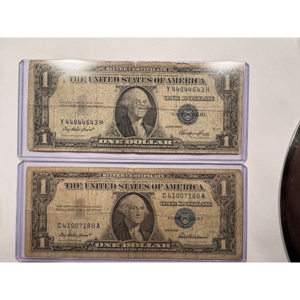 1935 & 1957 United States Washington One Dollar Silver Certificate Notes - Blue Seals