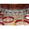 Image 5 : Indiana Glass American Whitehall Colony Diamond Point Ruby Flash Punch Bowl & 11 Cups 