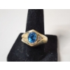Image 3 : 10K Gold Ring with Large Topez and Diamond - Size 8 - Total Weight: 6.2g