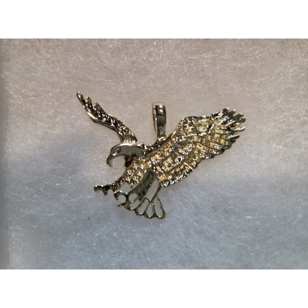 2'' Gold Tone Eagle Pendant With Box