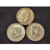Image 1 : Three 90% Silver 1964 Kennedy Half Dollars - $1.50 Face Value
