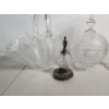 Image 2 : Lot of Assorted Glass Crystal Items: Candy Bowl, Working Lamp, Glass Basket