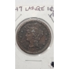 Image 2 : United States 1847 Braided Hair Large Cent
