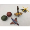Image 3 : Vintage Toy Collection Featuring Tin Plane, Wood Balls, Wood & Tin Top And More!