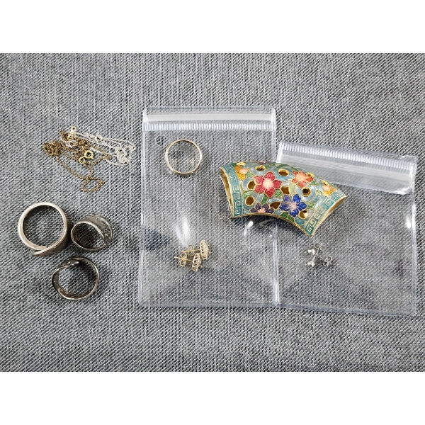 Lot of Assorted Vintage Jewelry Ft. Small Gold Filled Chains, Silver Plated Rings & More!
