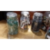 Image 2 : 8 Pc Group Vintage Ball, Atlas Mason Jars With Various Collectibles, Glass Jewels & More - See Pics