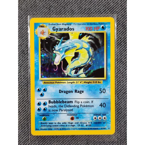 Gyarados 6/102 Holo Rare Base Set Vintage Pokemon Trading Card ~ NM/LP Condition!