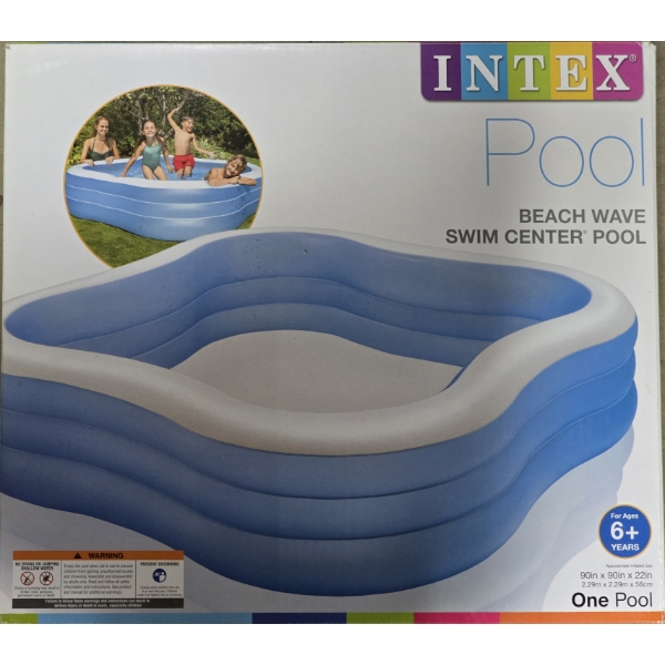Intex Inflatable Kiddie/Puppy Pool - 90"x90" - 22" Deep - Used Condition, In Original Box
