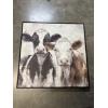 Image 1 : Farmhouse Cow Art - 2 Cows 24x24" - Metal Hangers - 2 Cows