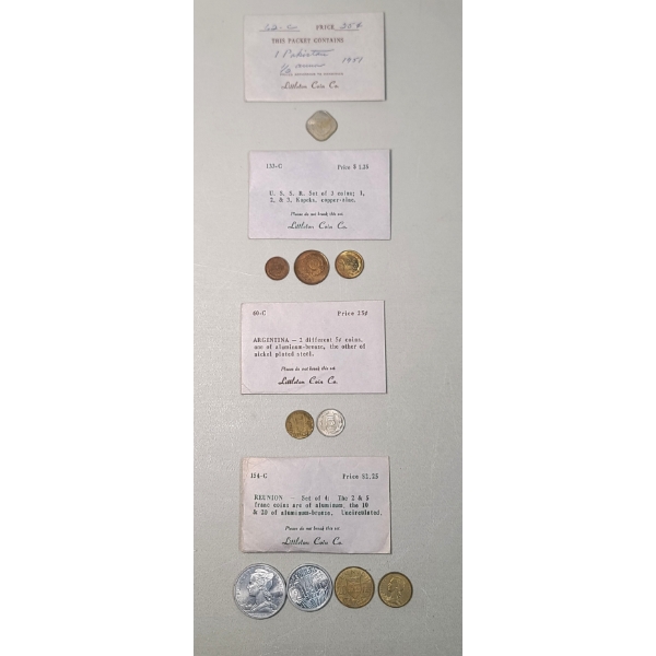 (4) Assorted Littleton Foreign Coin Sets - U.S.S.R, Pakistan, Argentina, Reunion