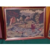 Image 1 : Group Of 2 Needlework Depictions Framed As Shown - Vintage 
