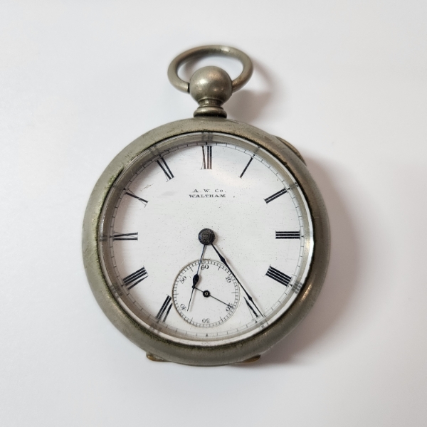 American Waltham Silveroid Keywind Pocket Watch 7 Jewels, Size 18
