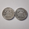 Image 3 : Two Assorted United States 90% Silver Franklin Half Dollars ~ $1.00 Face Value