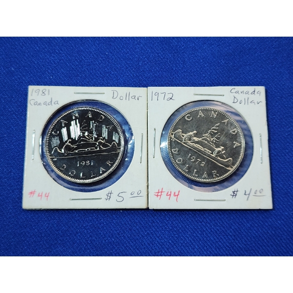 Two Proof-Like Canada Dollars: 1972 (ASW: 0.375oz) & 1981 (Non-Silver)