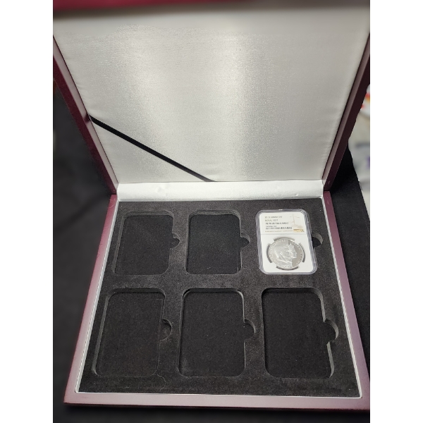 2013 NGC Royal Visit PF 70 ULTRA CAMEO ARUBA 5 Florin .925 Silver Coin In Nice Wooden Case