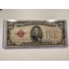 Image 1 : 1928-F United States Lincoln $5.00 Red Seal Silver Certificate In A Protective Holder - Great Bill