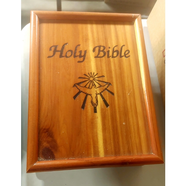 New Holy Bible Set With Cedar Case