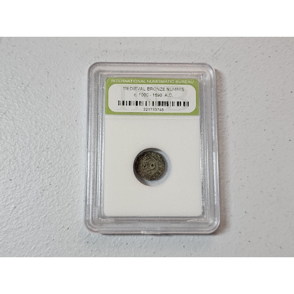 INB Medieval Bronze Nummis Coin c. 1000-1690 A.D. 