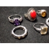 Image 3 : Lovely Sterling Silver Rings Including A Stunning Amber Stone Ring Weighing Total of 22.4 Grams