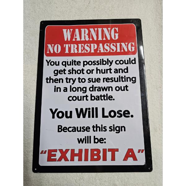 Rivers Edge Products 12" x 17" Exhibit A Tin Sign