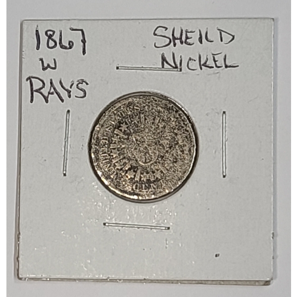 United States 1867 Shield Nickel With Rays