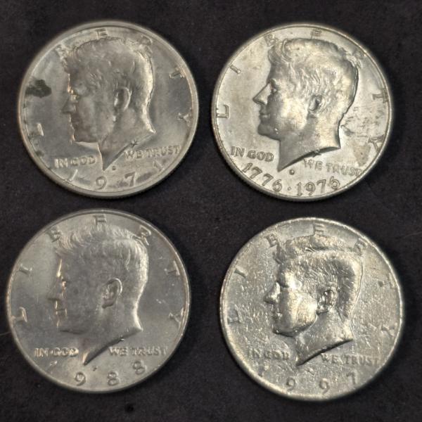 (4) Kennedy Half Dollars