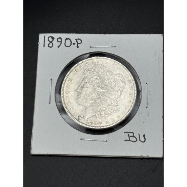 1890-P Morgan Silver Dollar - mintage of 16,802,000 - 90% Silver - In Coin Holder